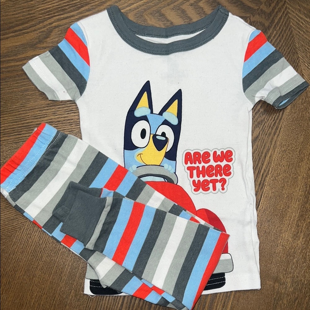 Kids Cartoon Pajama Set with Stripes